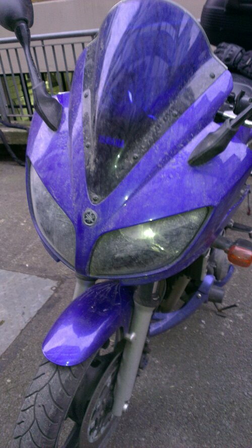 Salt covered motorbike Salt covered motorbike