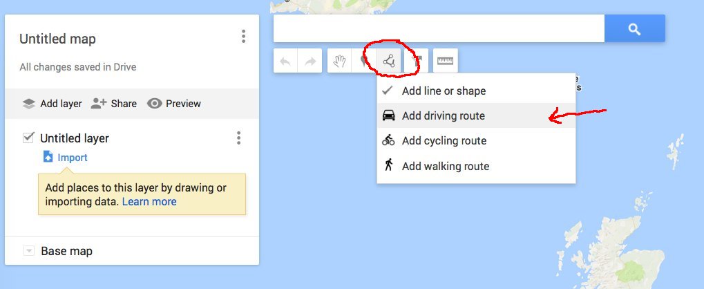 Google My Maps Driving Layer