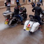 Steve Parish & Guy Martin give us a double Harley burnout
