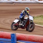 Jenny Tinmouth on Indian Scout FTR