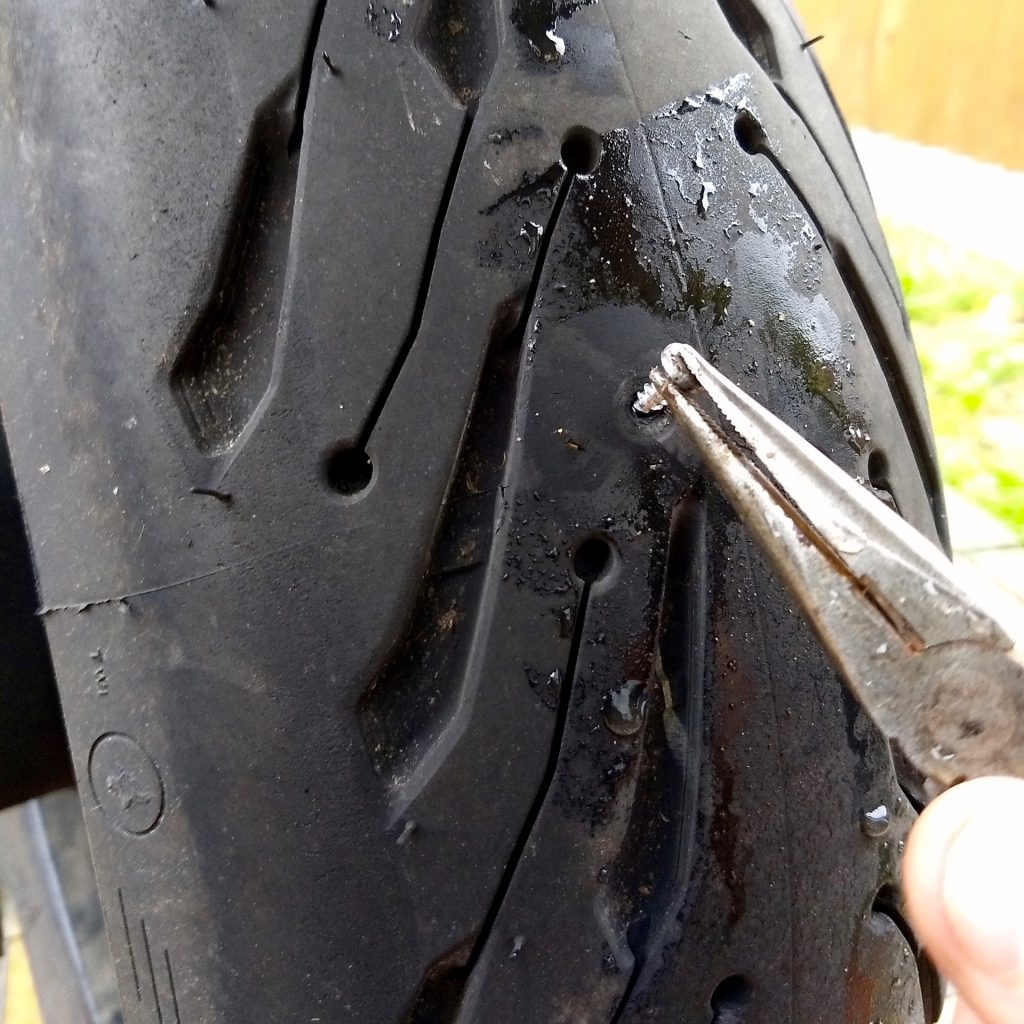 Repair motorbike puncture