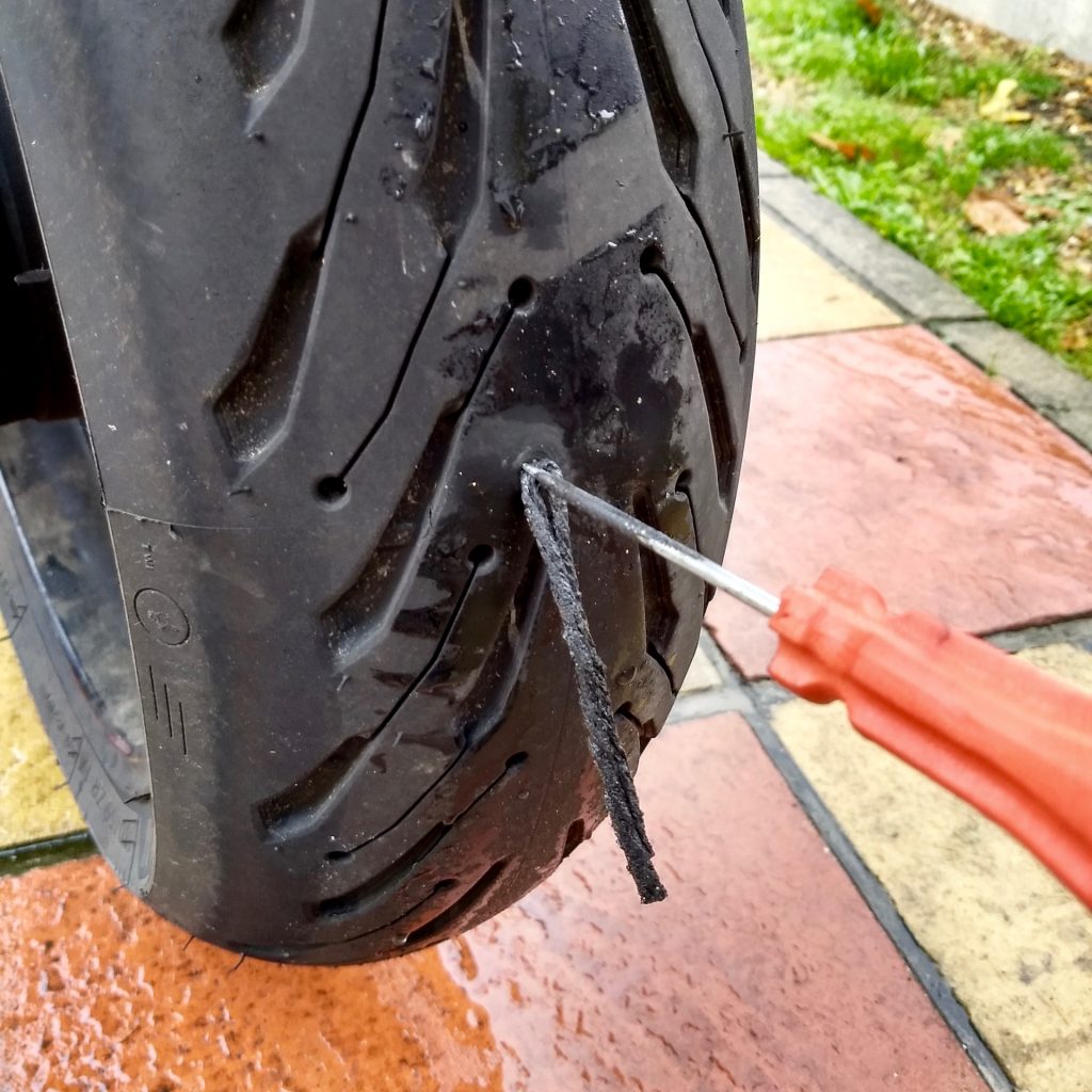 Repair motorcycle puncture