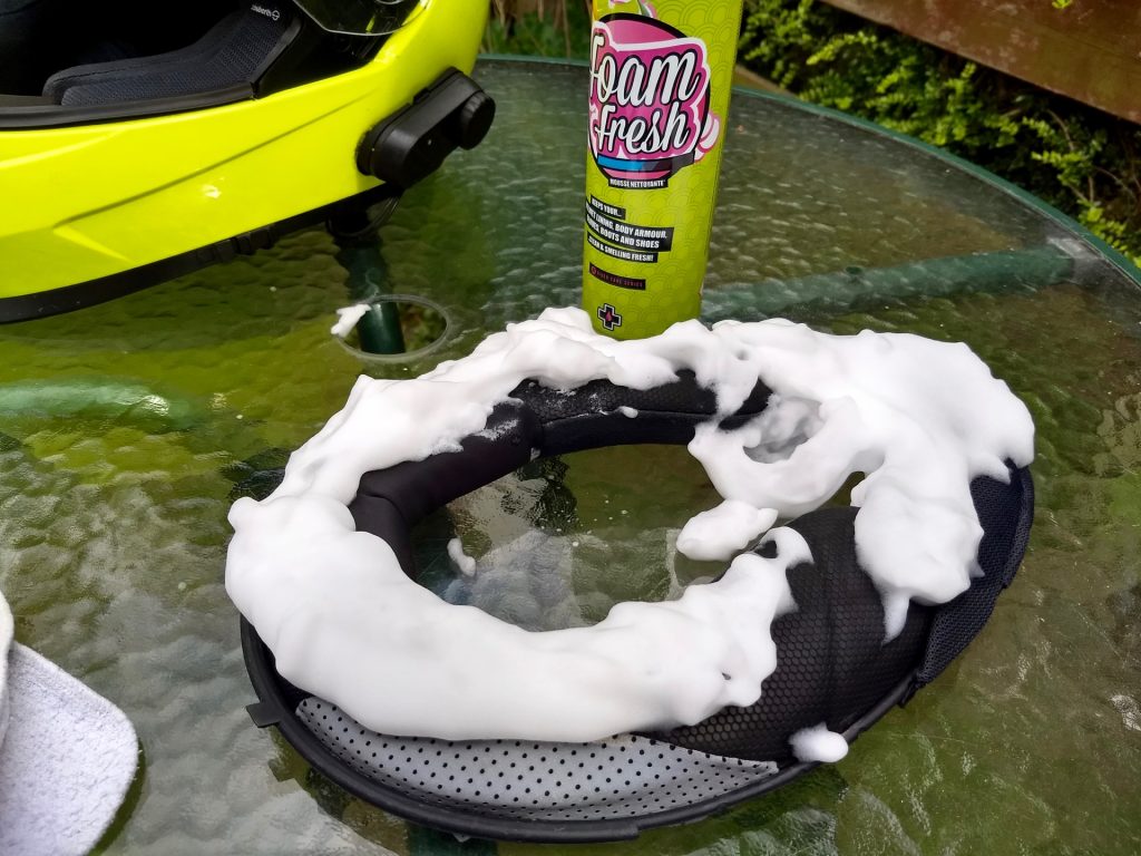 Foam Party with Muc Off helmet cleaning kit foam fresh