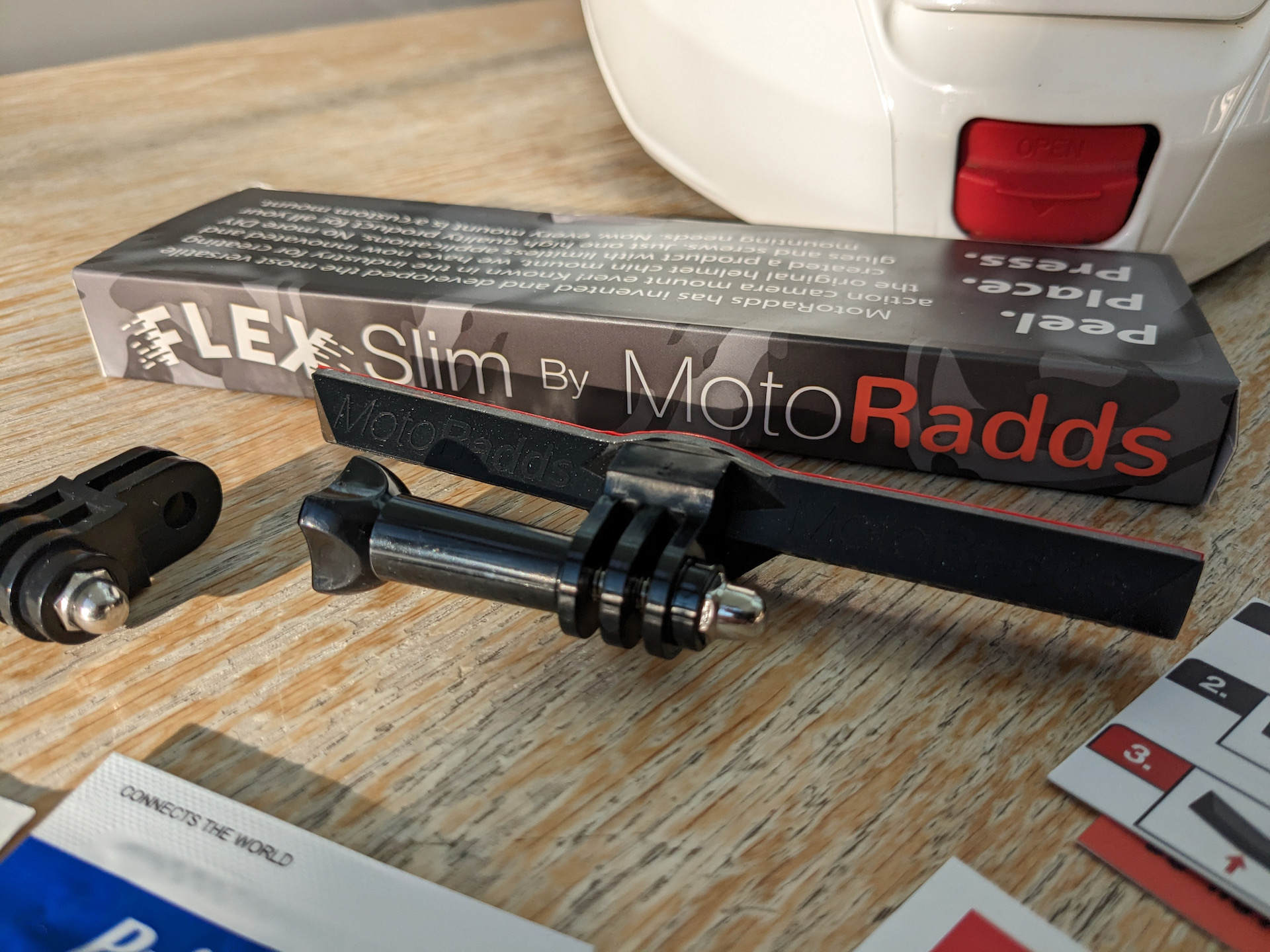 MotoRadds Flex Slim GoPro helmet chin mount review